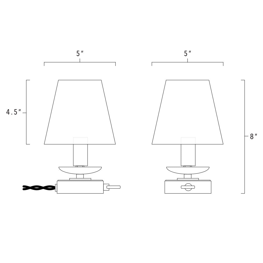 Hollis Candle Lamp technical drawing