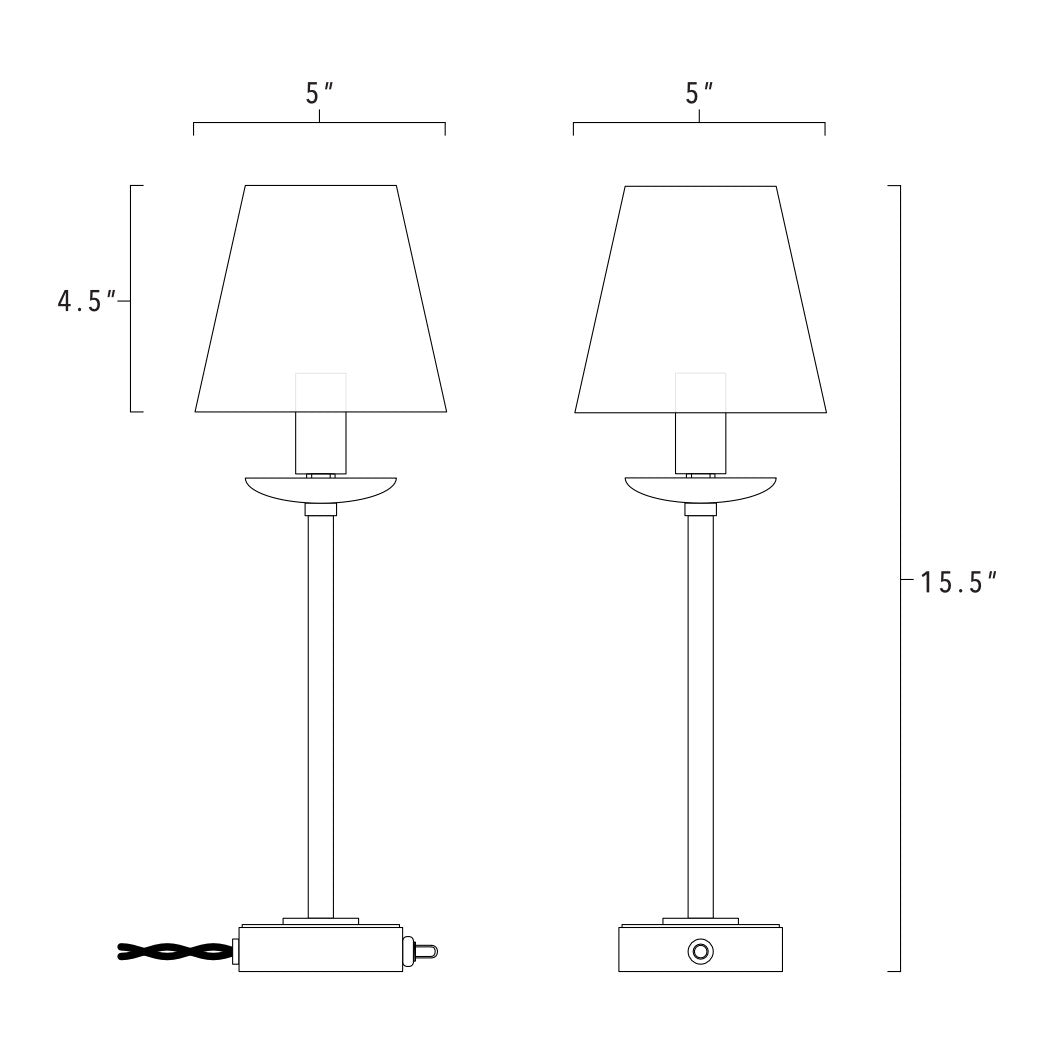 Hollis Table Lamp technical drawing