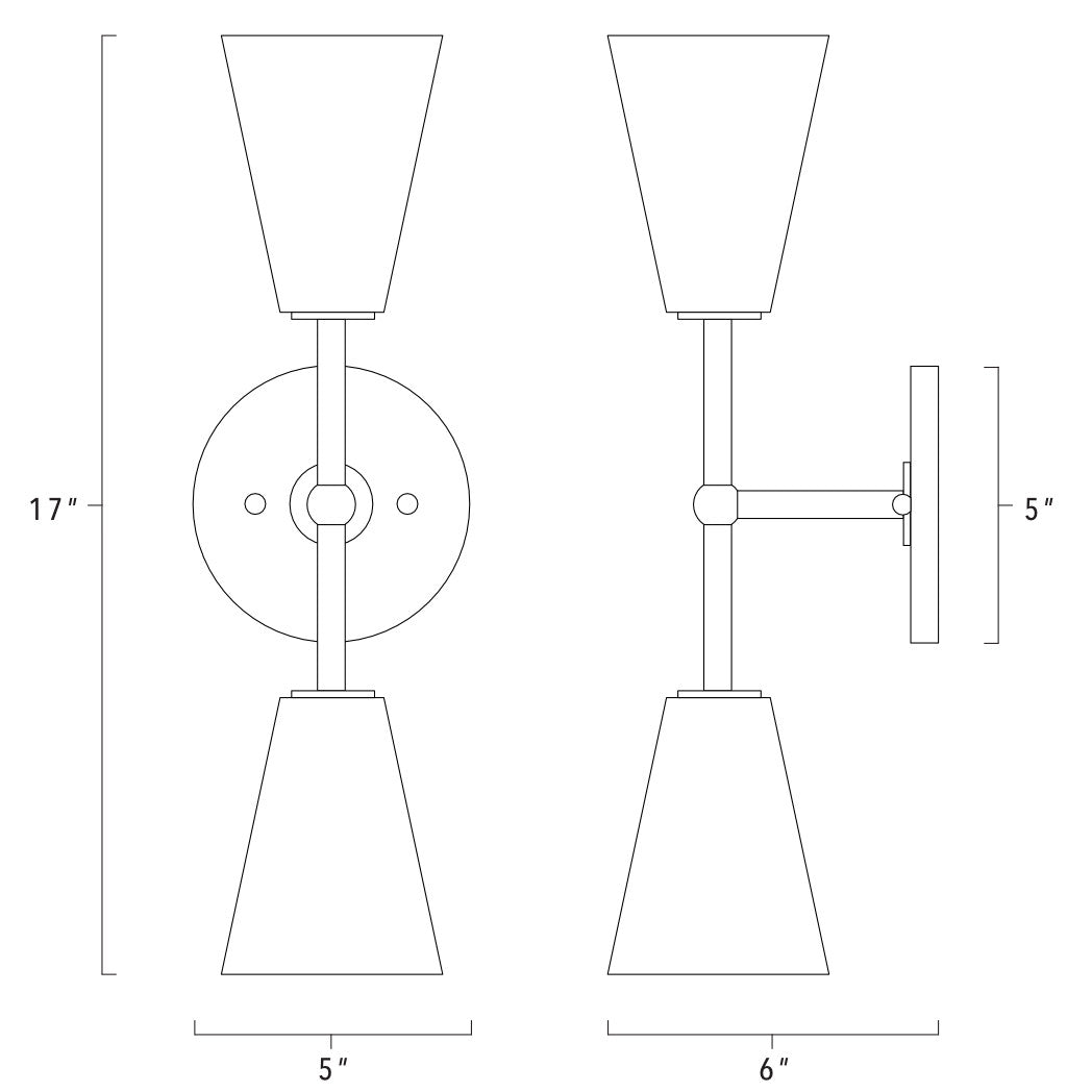 Mythos Apollo Wall Sconce technical drawing