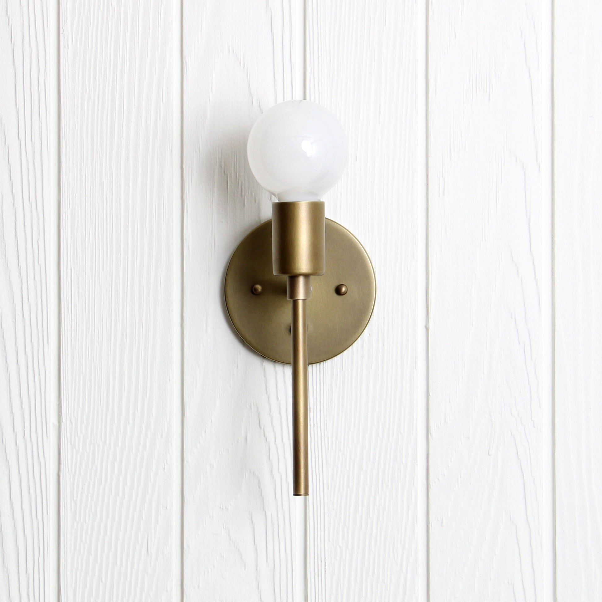 Trek Torch Wall Sconce in Aged Satin Brass w/switch