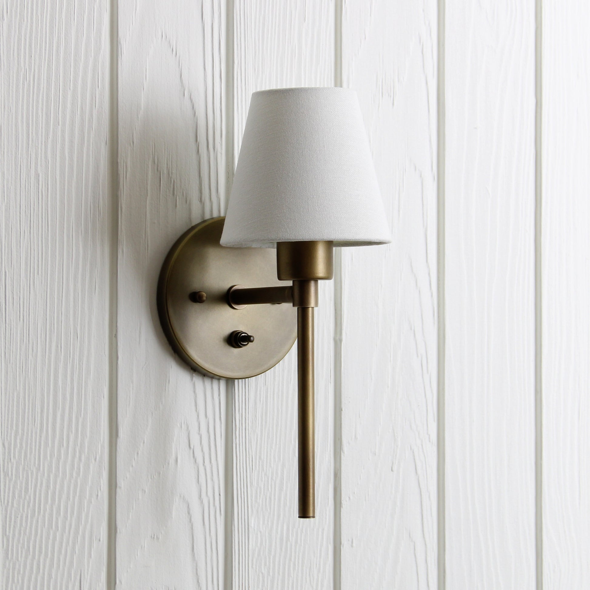 Trek Torch Wall Sconce in Aged Satin Brass w/switch