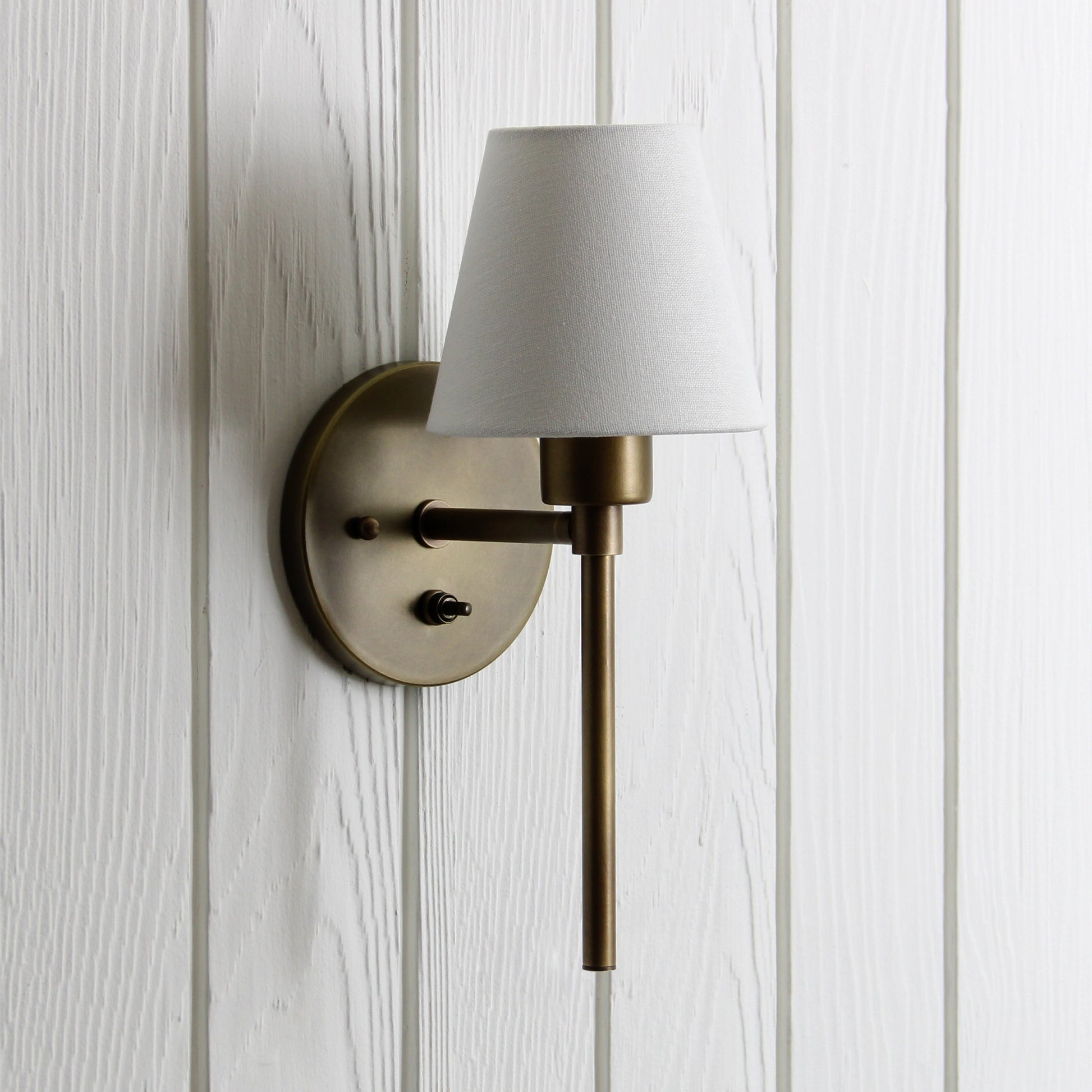 Trek Torch Wall Sconce in Aged Satin Brass w/switch