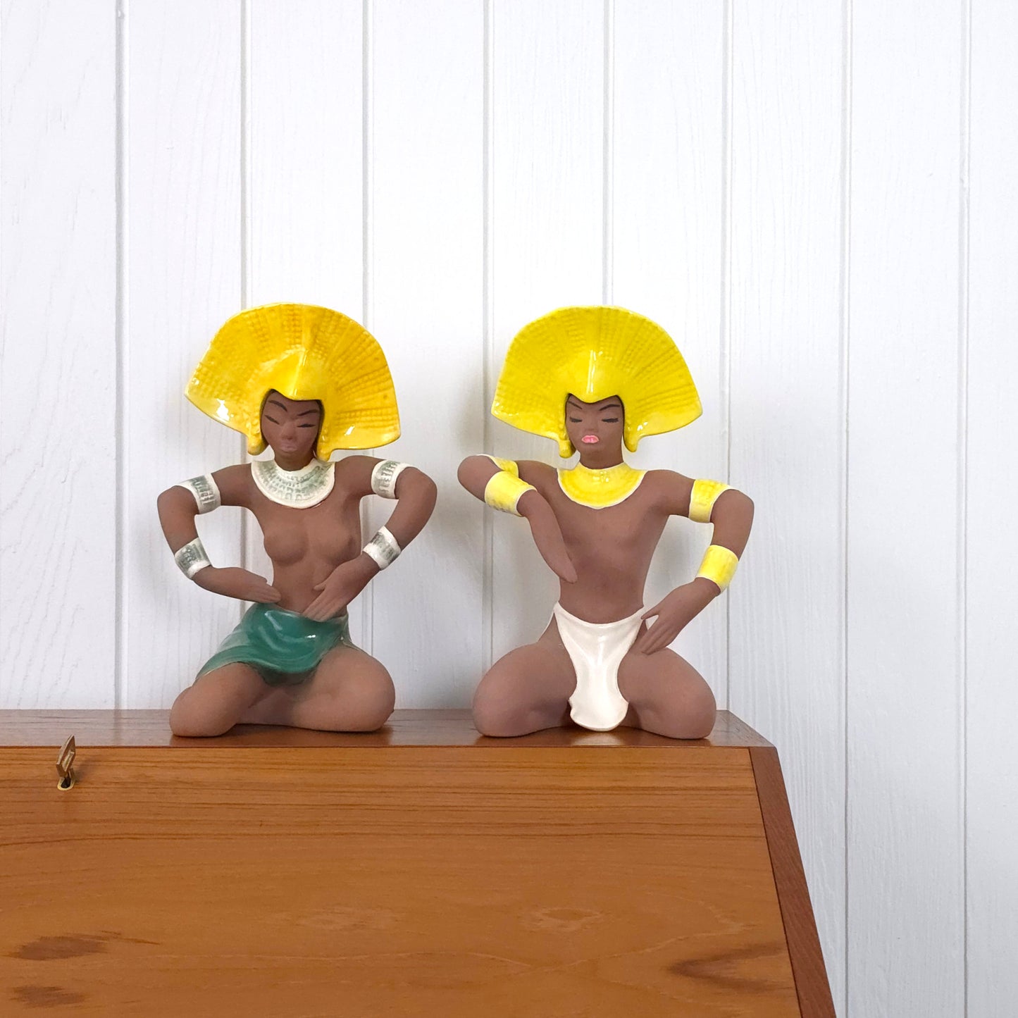 Vintage Balinese Mid-Century Ceramic Figures