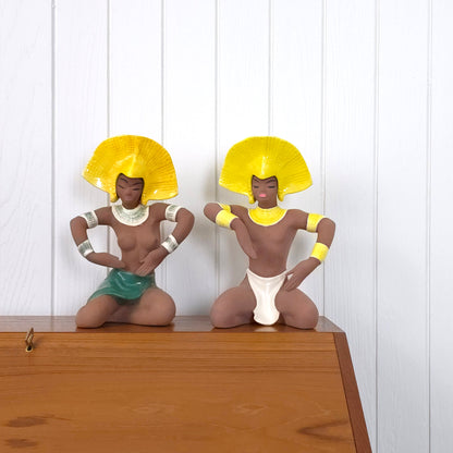 Vintage Balinese Mid-Century Ceramic Figures