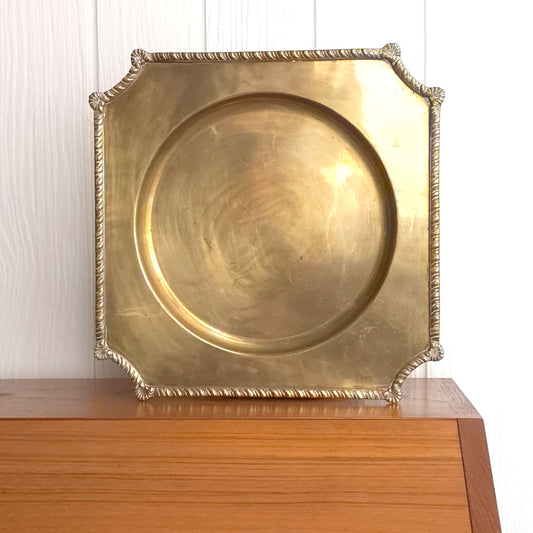 Brass Banded Rope Edge Serving Tray