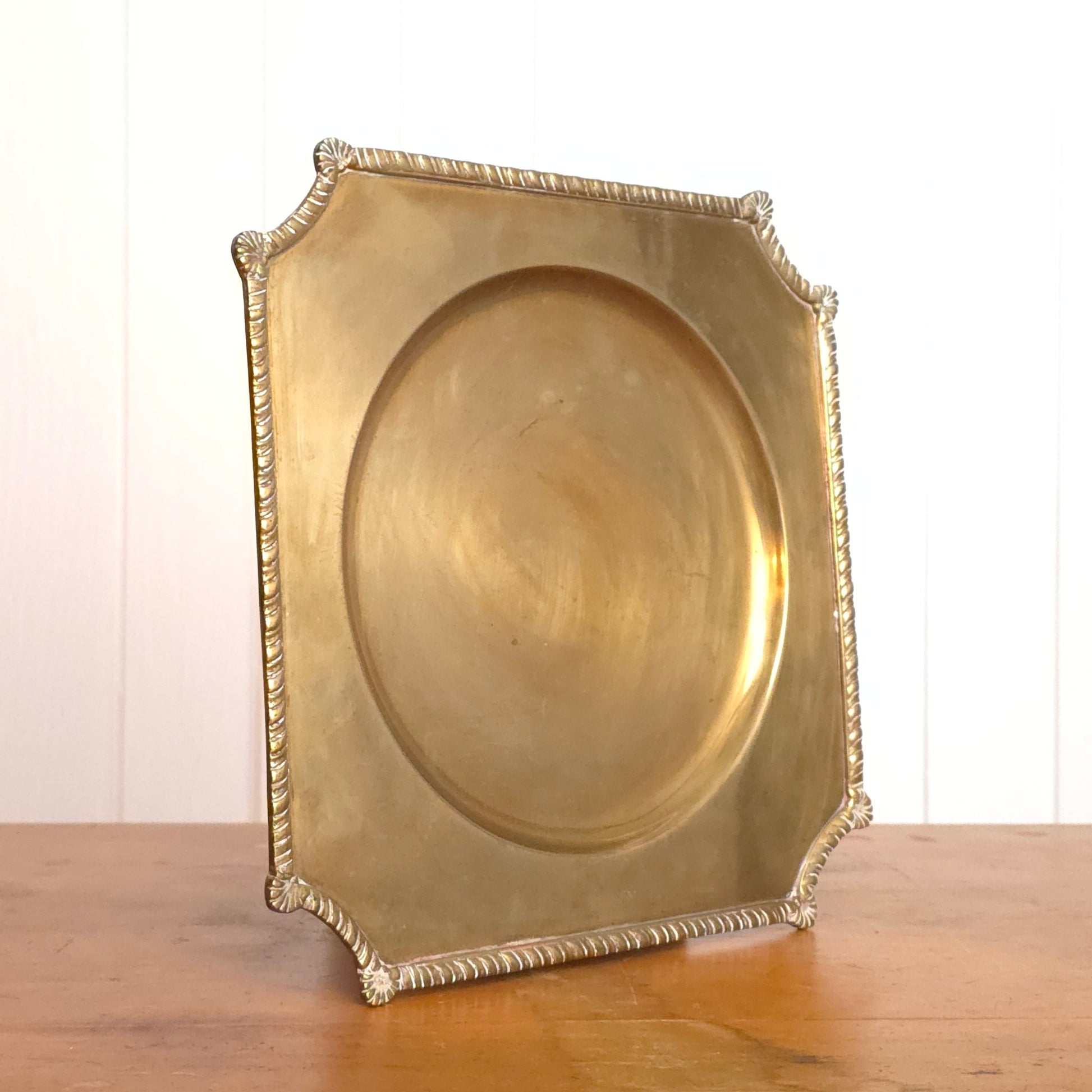Brass Banded Rope Edge Serving Tray