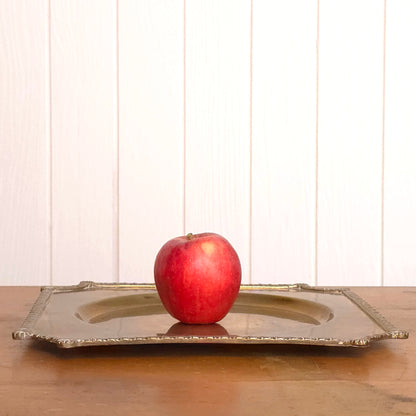 Brass Banded Rope Edge Serving Tray