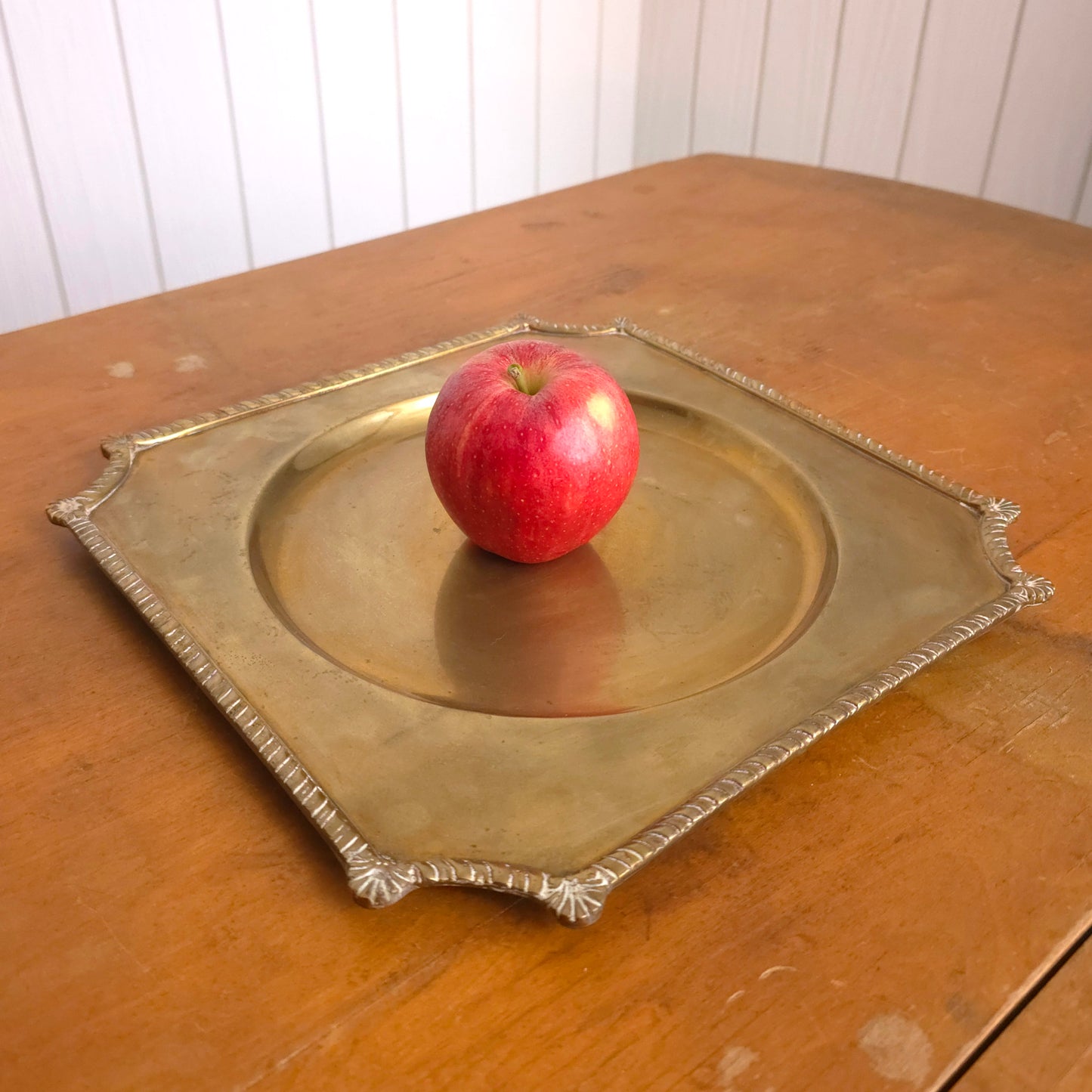 Brass Banded Rope Edge Serving Tray