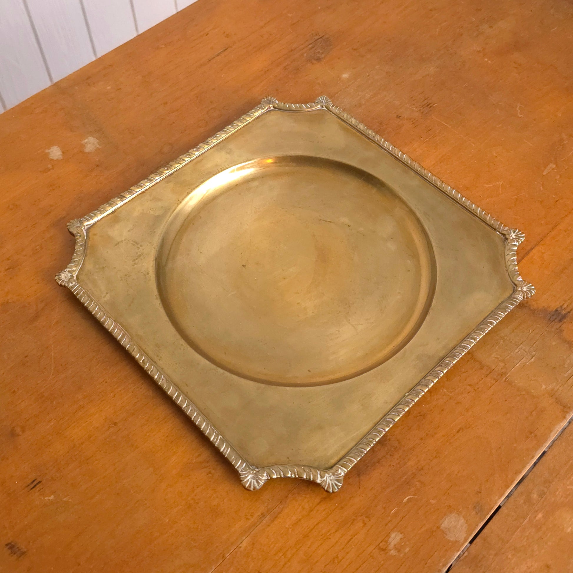 Brass Banded Rope Edge Serving Tray