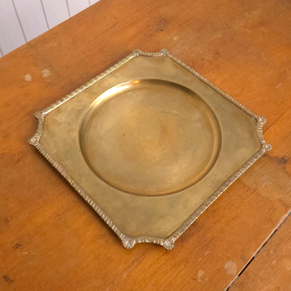 Brass Banded Rope Edge Serving Tray