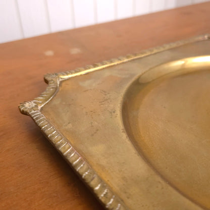 Detail of Brass Banded Rope Edge Serving Tray