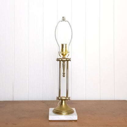 Brass + Marble Swivel Adjustable Banker's Lamp