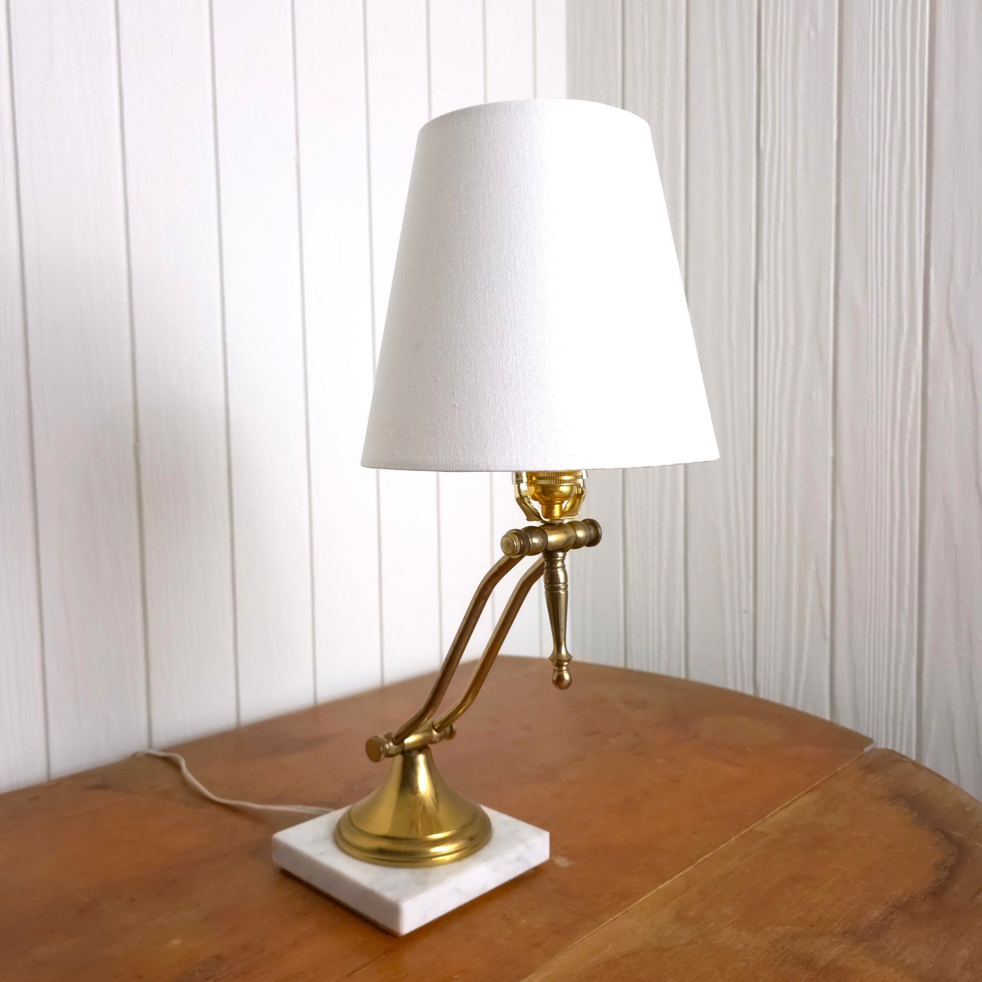 Brass + Marble Swivel Adjustable Banker's Lamp