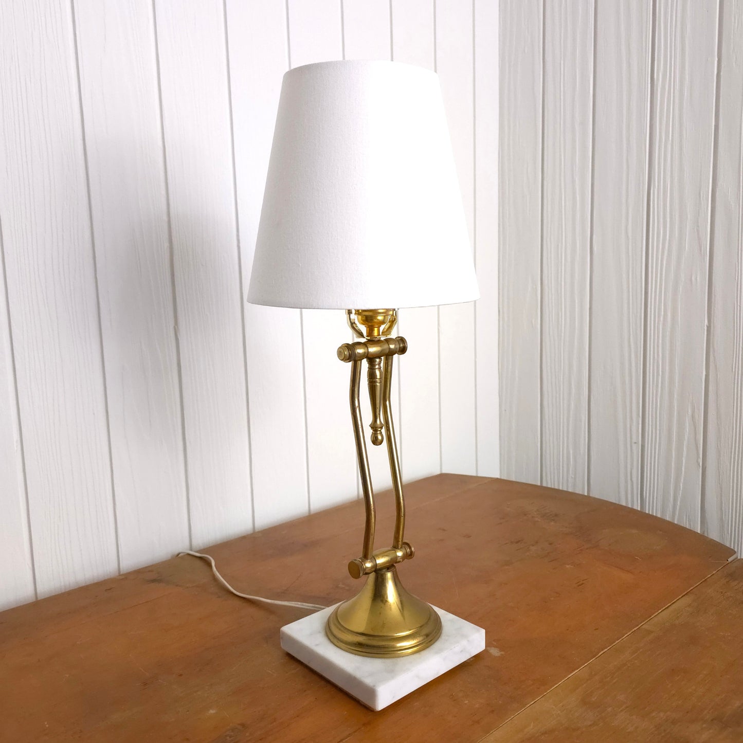 Brass + Marble Swivel Adjustable Banker's Lamp