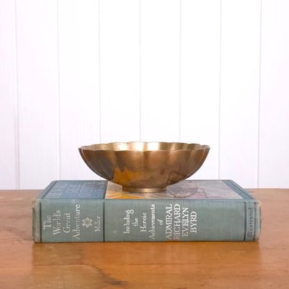 Solid Brass Scalloped Bowl