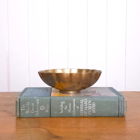 Solid Brass Scalloped Bowl