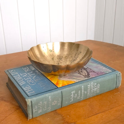 Solid Brass Scalloped Bowl