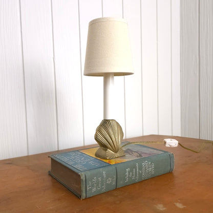 Vintage Brass Seashell Candle Lamp