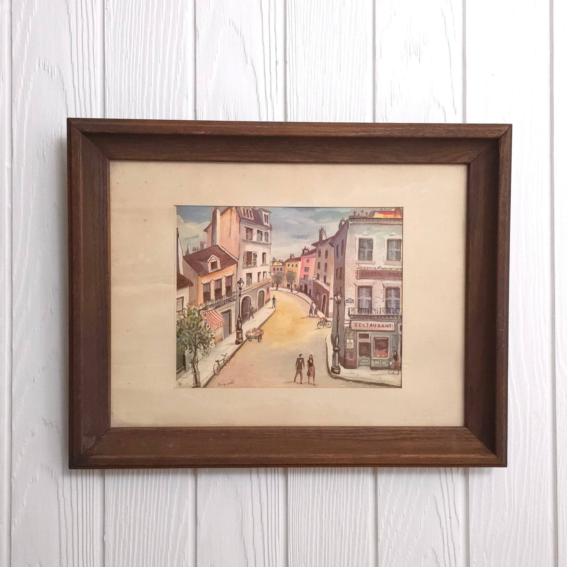 Montmarte Paris Street Scene Lithograph by JA Buzzelli
