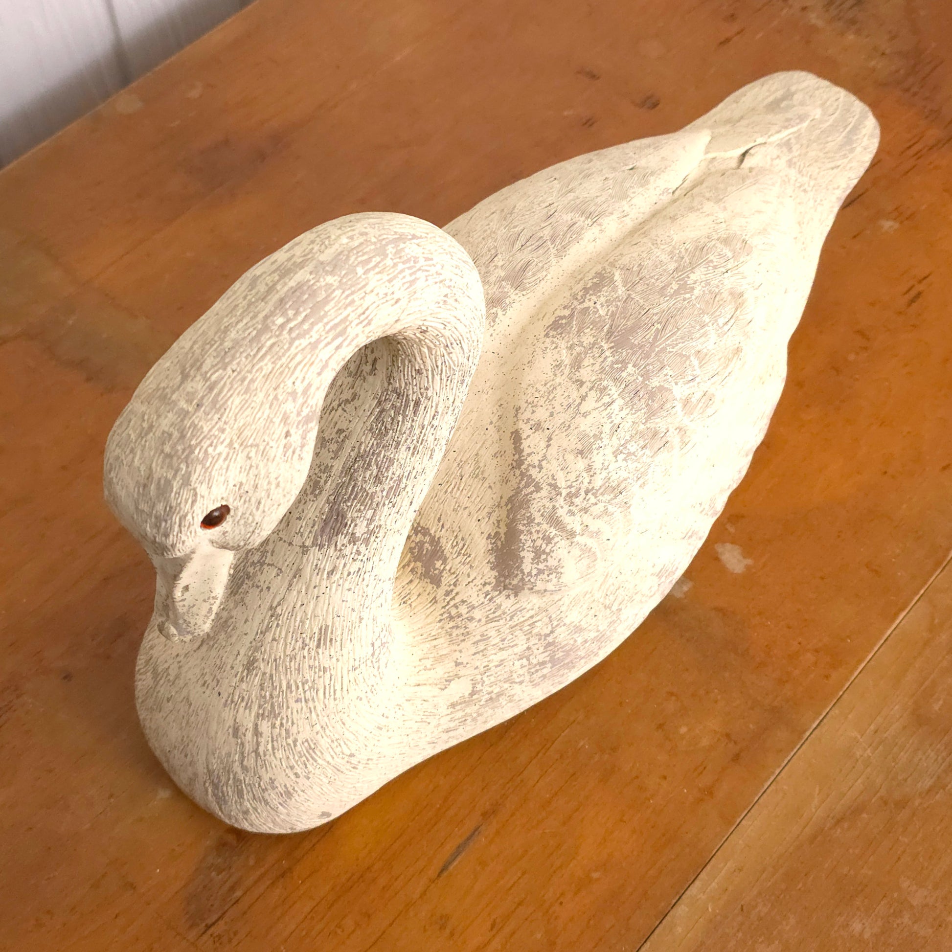 Top view of Carl Huff Resin Swan Decoy