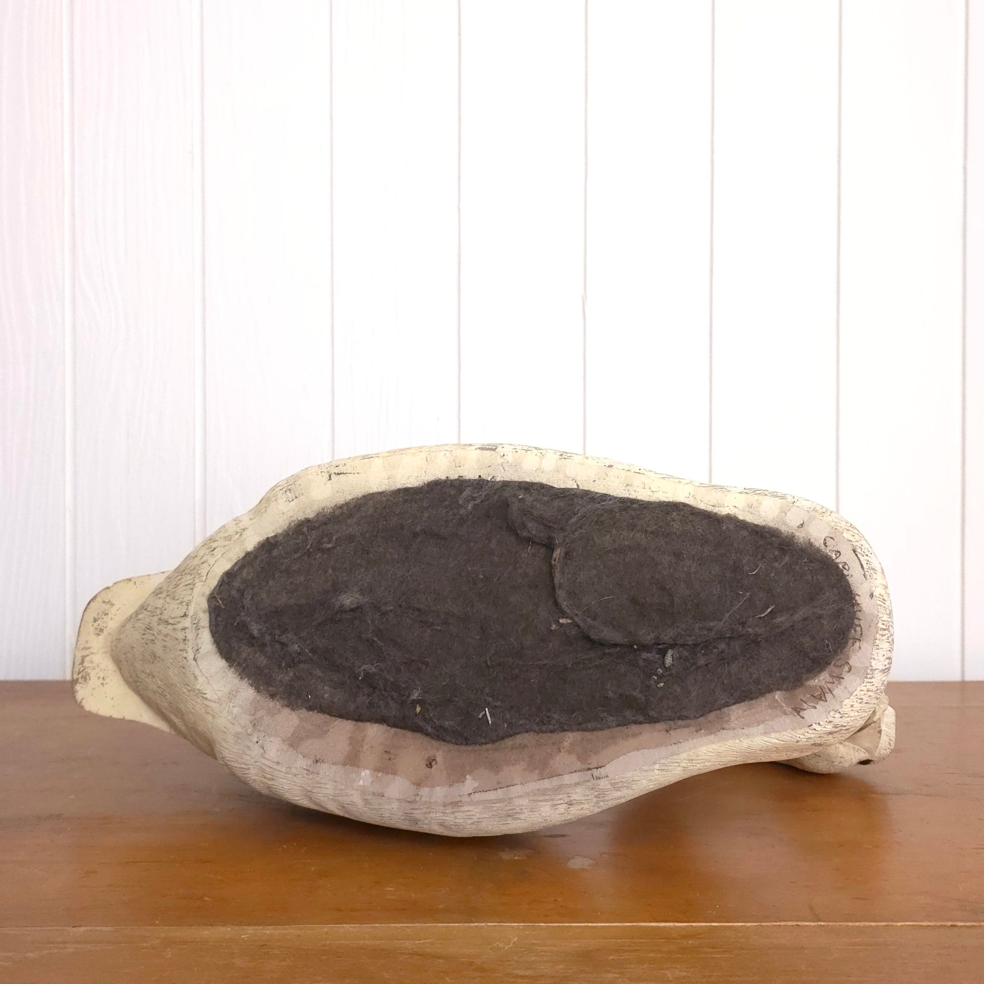 Bottom view of Carl Huff Resin Swan Decoy