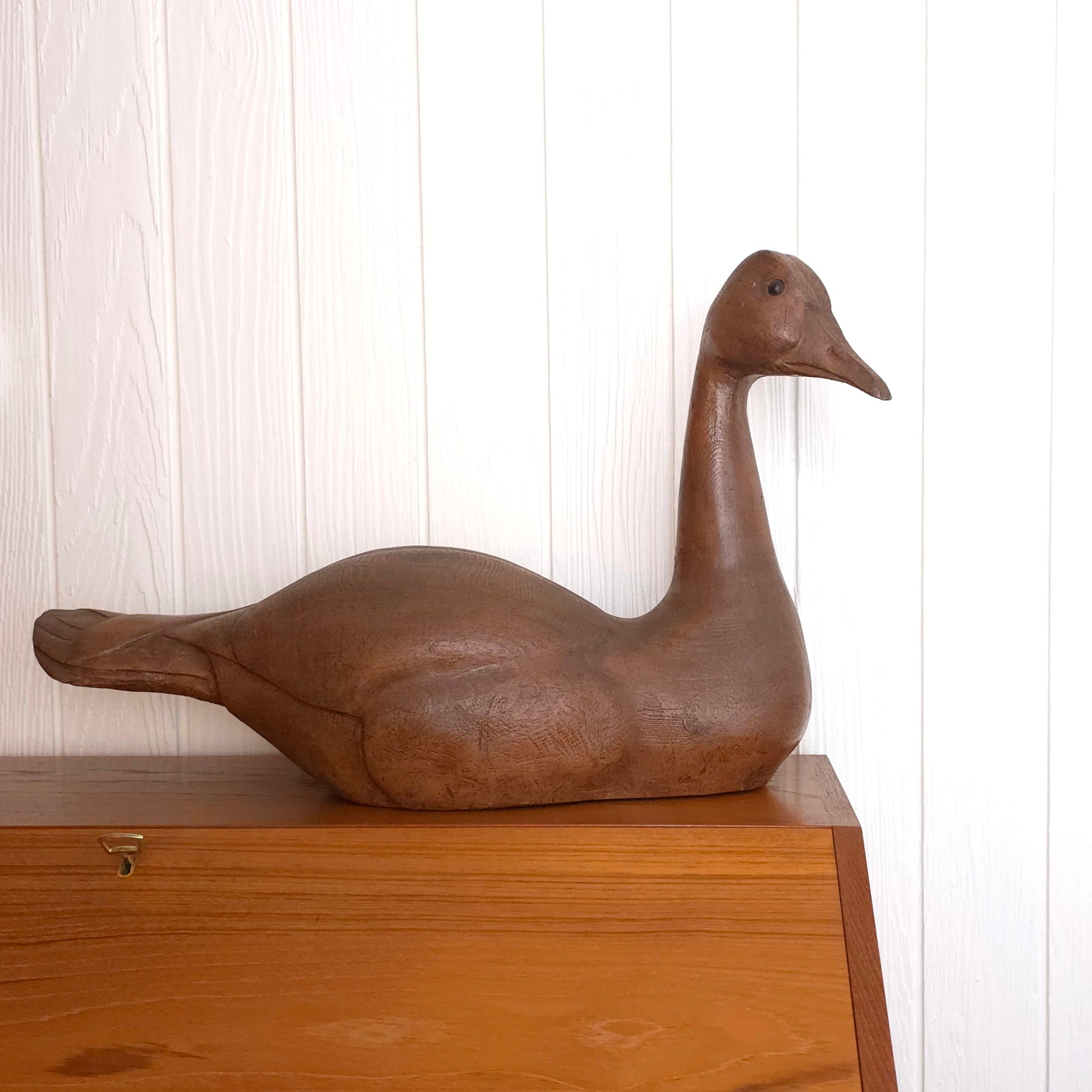 Vintage Carl Huff 1980 Resin Carved Swan Decoy