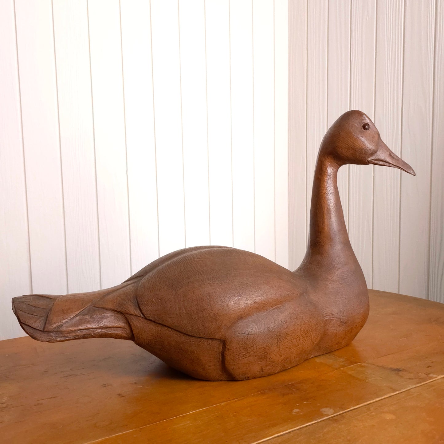 Vintage Carl Huff 1980 Resin Carved Swan Decoy