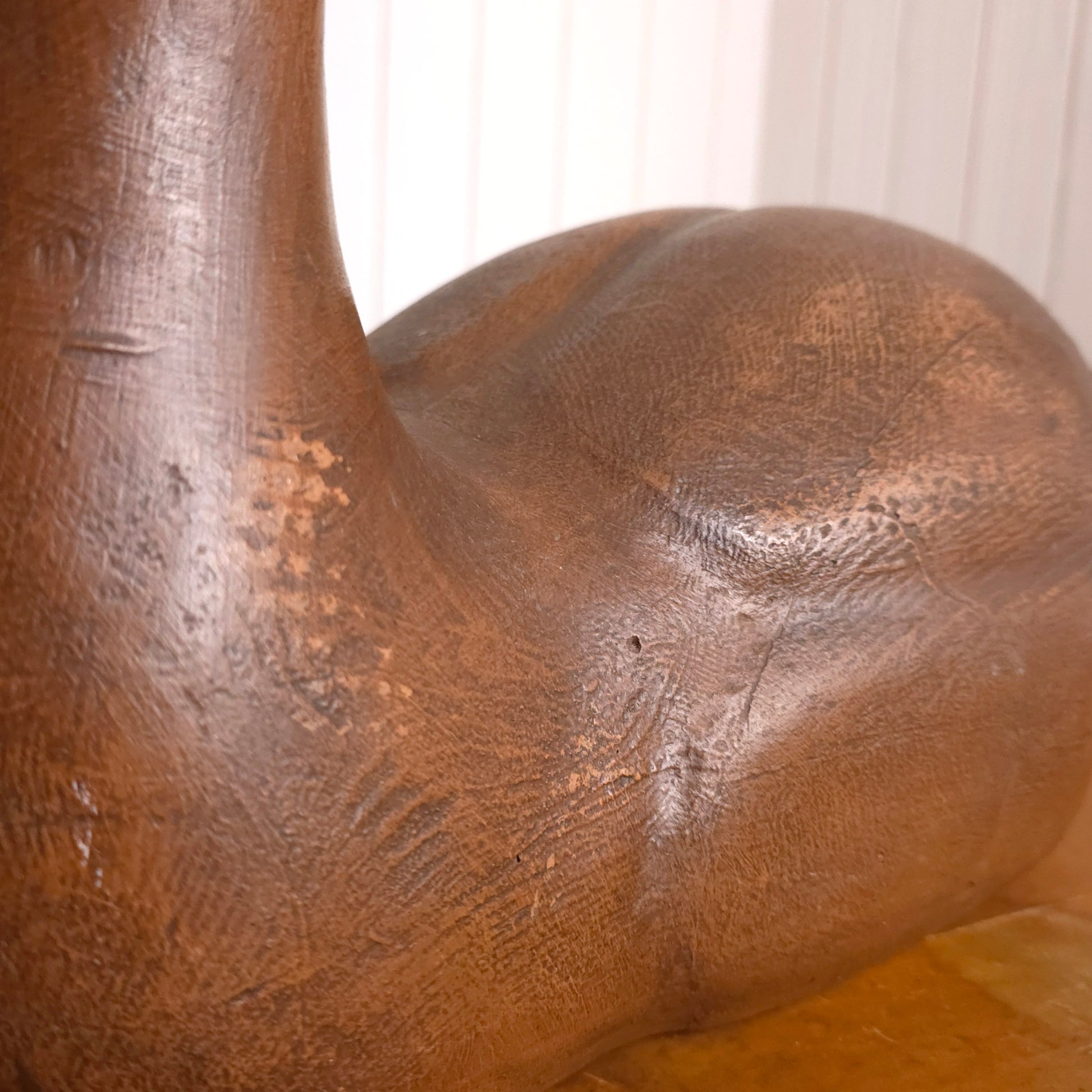 Detail of vintage Carl Huff 1980 Resin Carved Swan Decoy