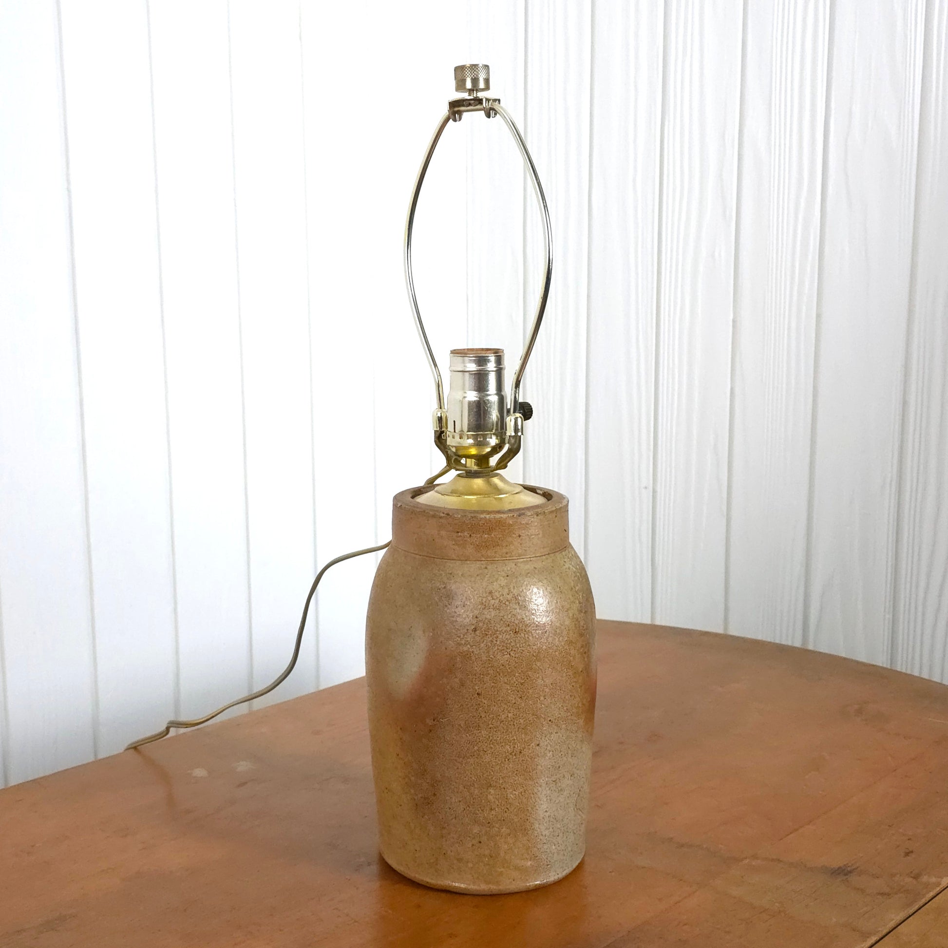 Vintage Crock Pottery Jug Table Lamp