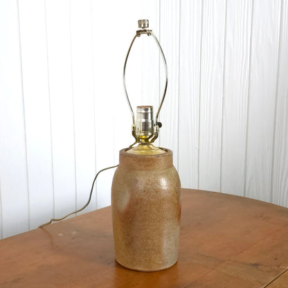 Vintage Crock Pottery Jug Table Lamp