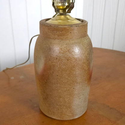 Vintage Crock Pottery Jug Table Lamp