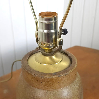 Detail of Vintage Crock Pottery Jug Table Lamp