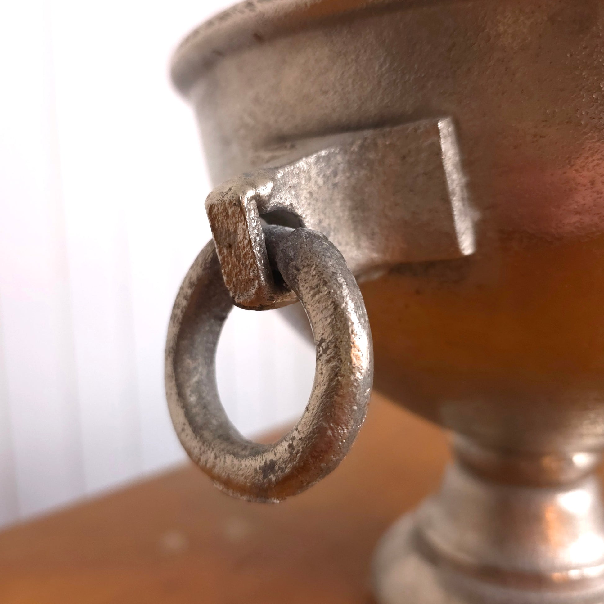 Handle detail of Cuvee de Prestige Champagne du Louvois Aluminum Ice Bucket