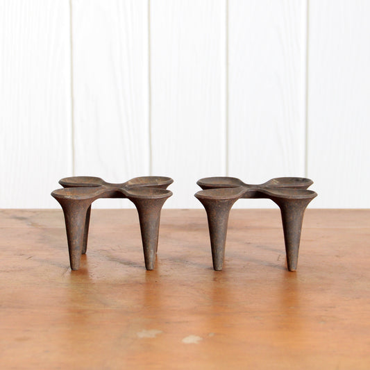 Vintage Dansk Quistgaard iron clover candleholders