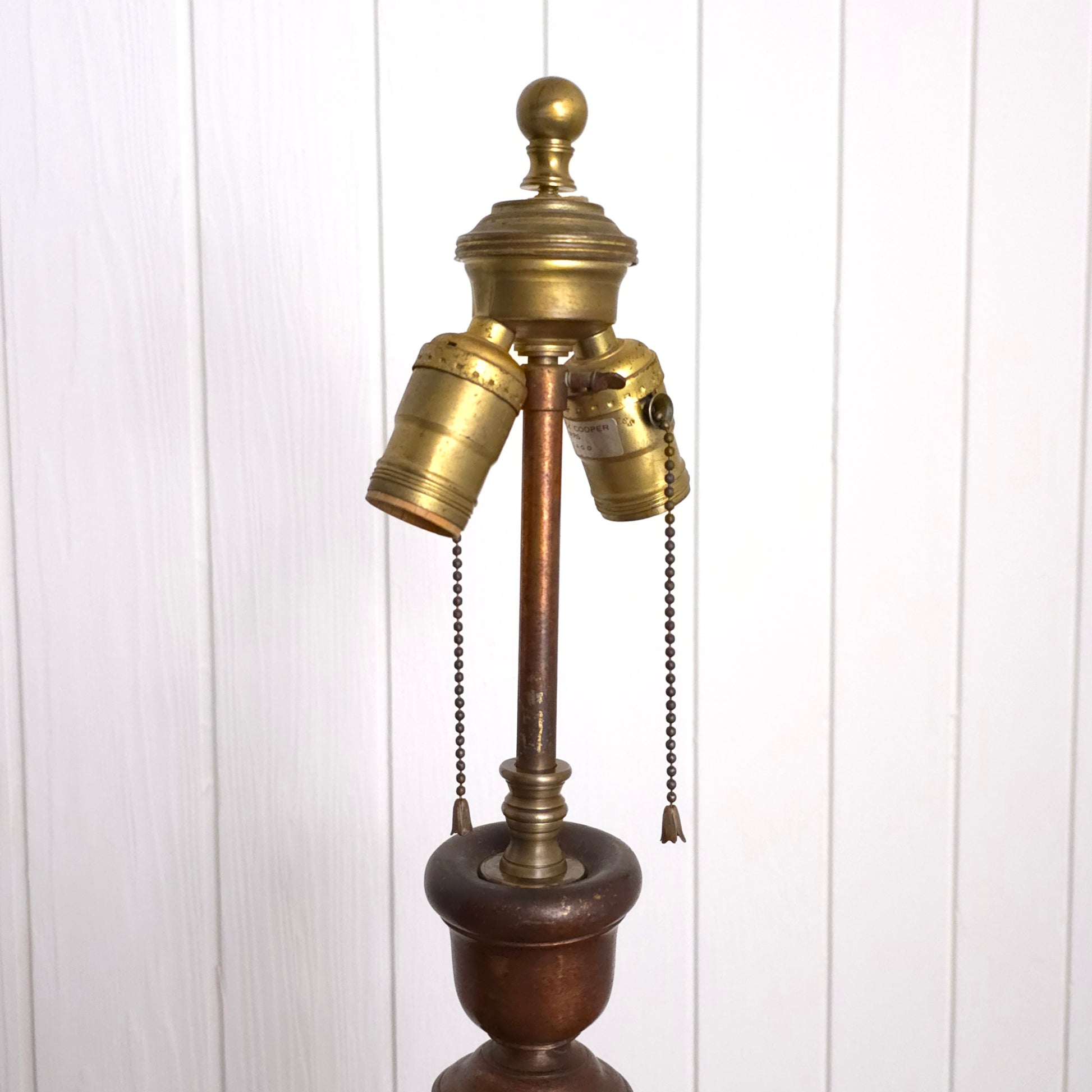 Socket detail of Frederick Cooper Brass Animal Paw Footed Table Lamp