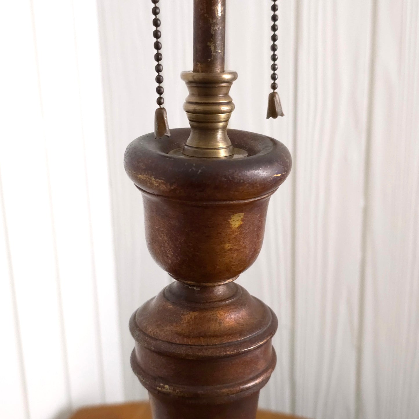 Neck detail of Frederick Cooper Brass Animal Paw Footed Table Lamp