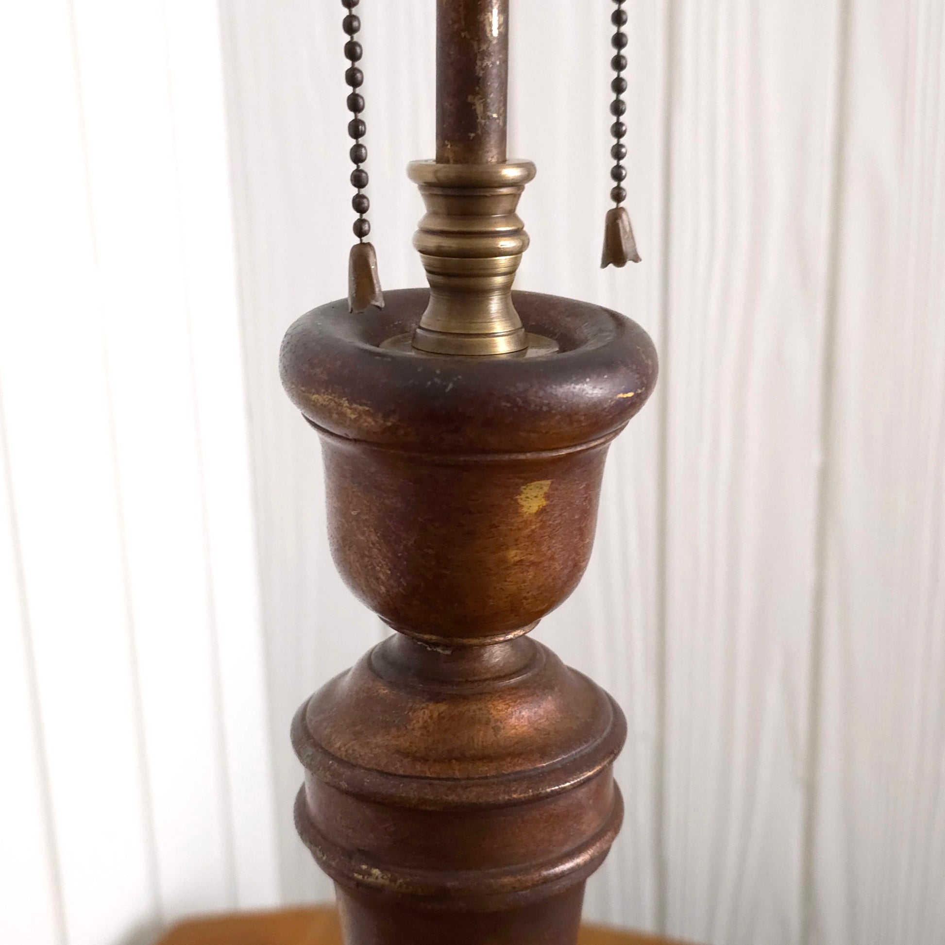 Neck detail of Frederick Cooper Brass Animal Paw Footed Table Lamp