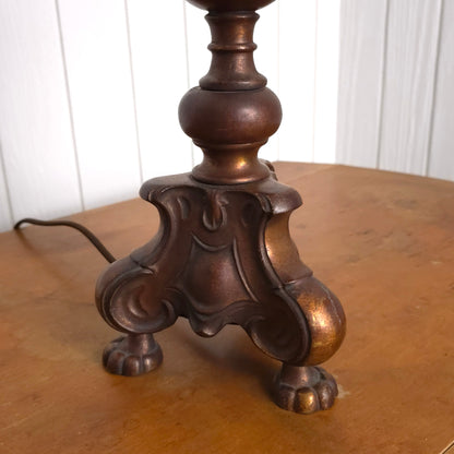 Base detail of Frederick Cooper Brass Animal Paw Footed Table Lamp