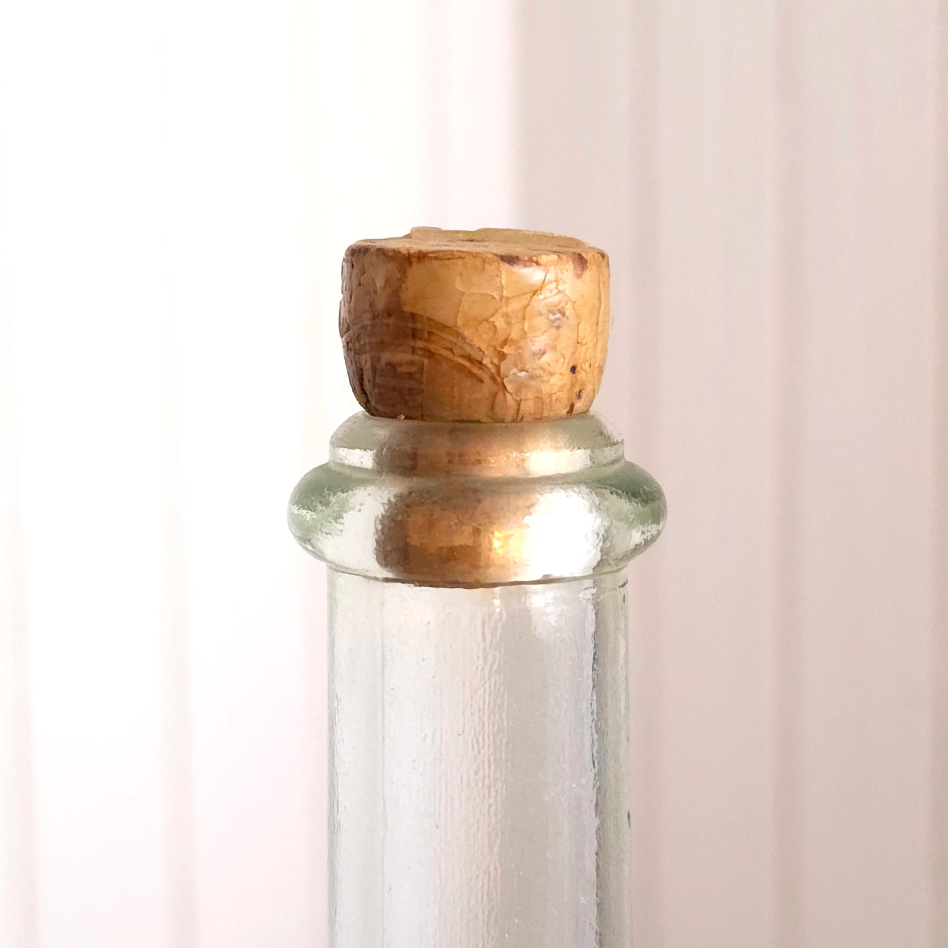Cork detail of Vintage French Modele Depose Wine Bottle