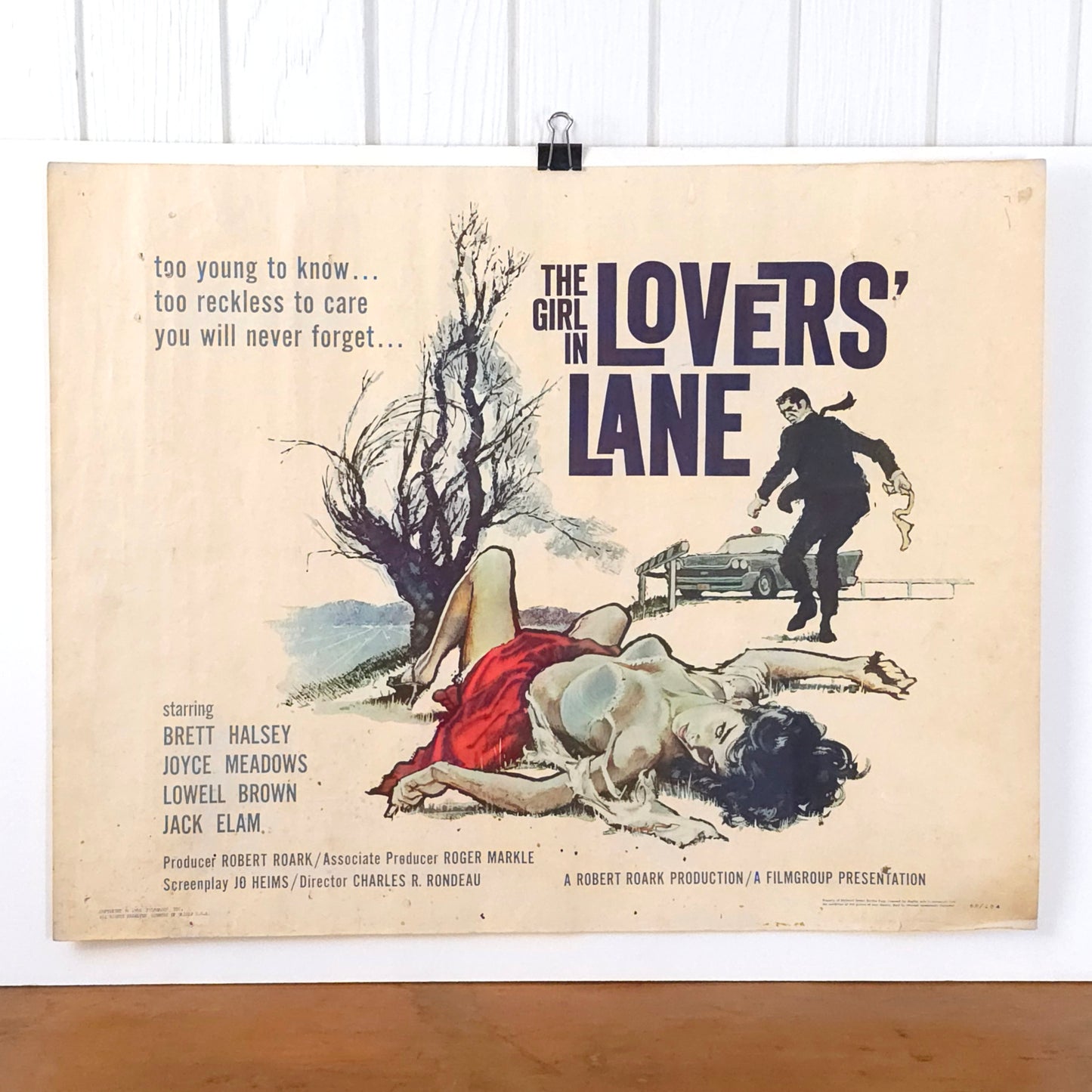Vintage 1960 "Girl In Lovers' Lane" Movie Poster