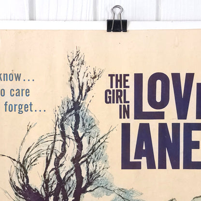 Detail of Vintage 1960 "Girl In Lovers' Lane" Movie Poster