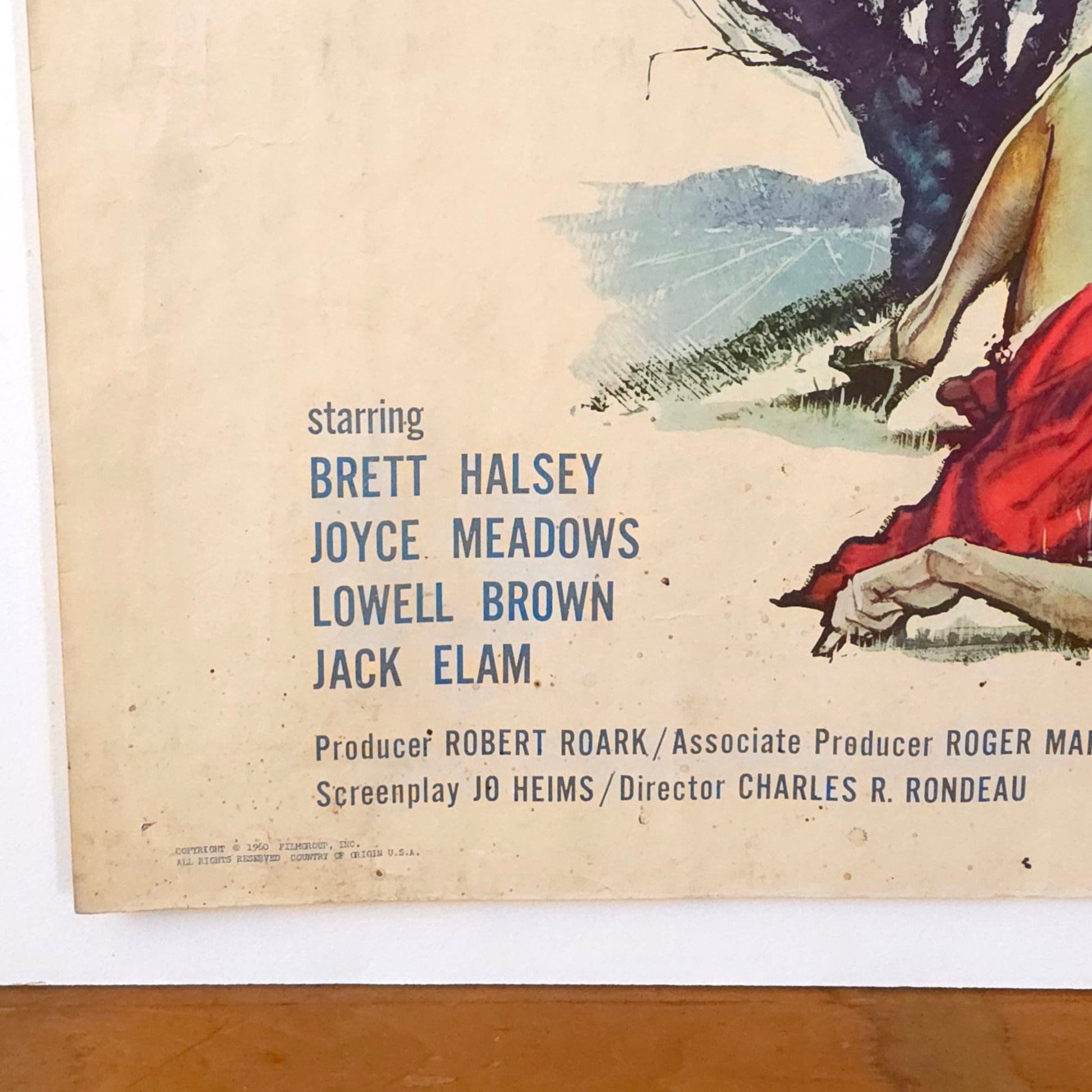 Detail of Vintage 1960 "Girl In Lovers' Lane" Movie Poster