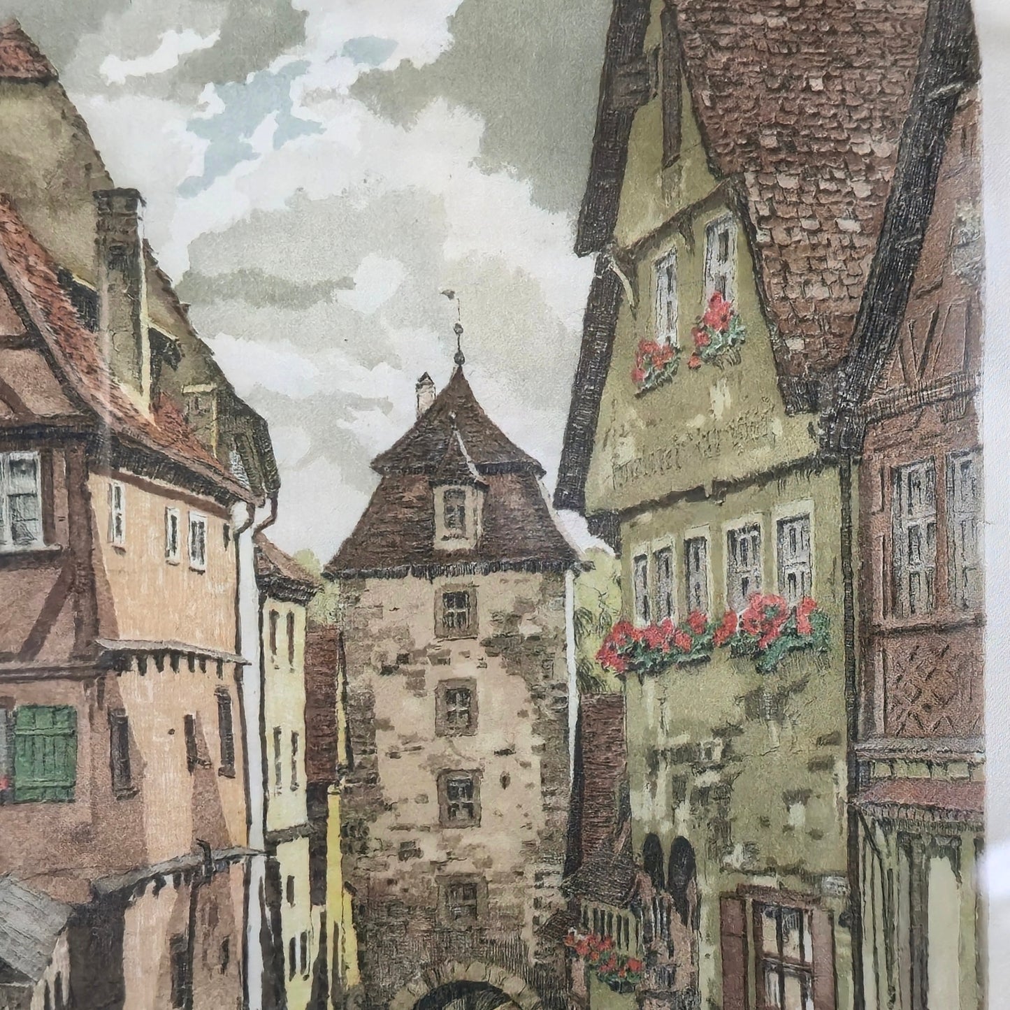 Hans Figura Silk Aquatint Street Scene