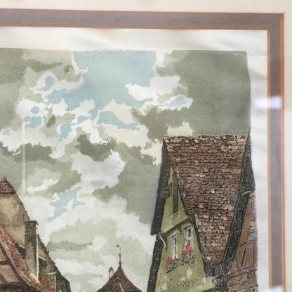 Hans Figura Silk Aquatint Street Scene