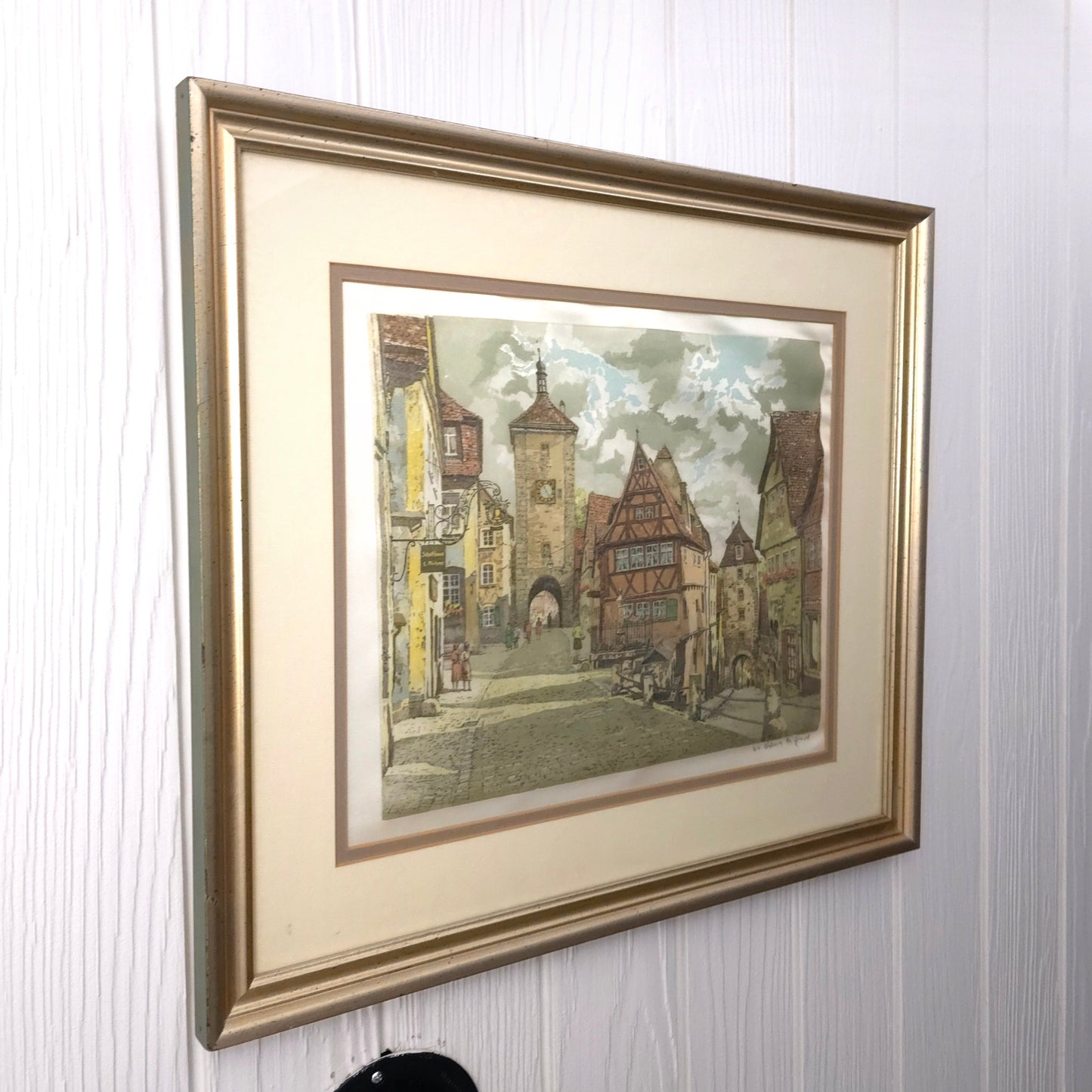 Hans Figura Silk Aquatint Street Scene