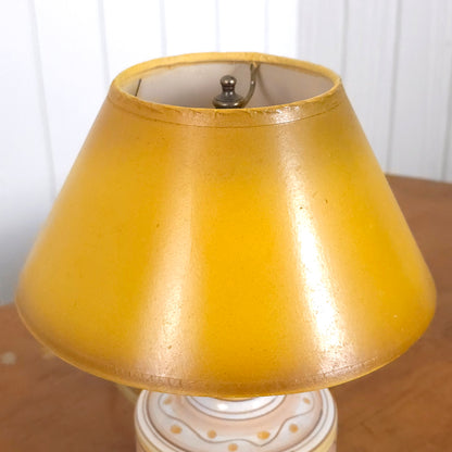 Shade detail of Vintage Italian Hand-Painted Pottery Lamp w/Shade