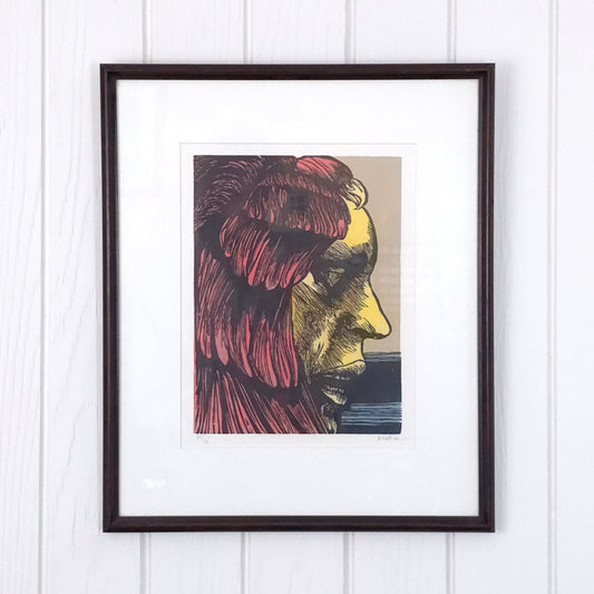 “Sibyl Profile” Woodcut by Leonard Baskin