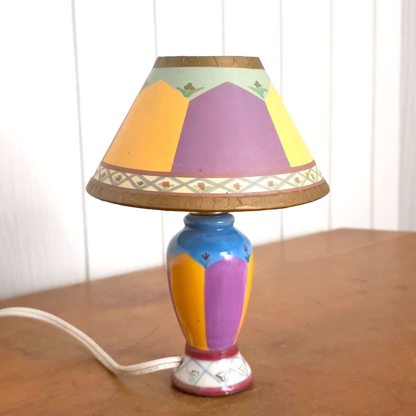 Mackenzie Childs-Style Hand-Painted Floral Ceramic Accent Lamp