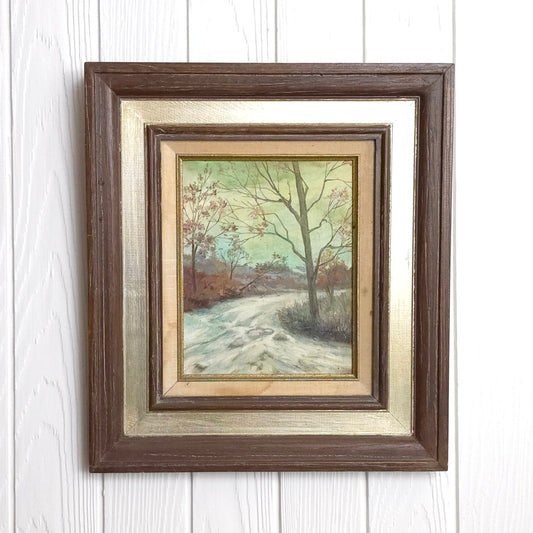 Rushing Stream Vintage Landscape Painting