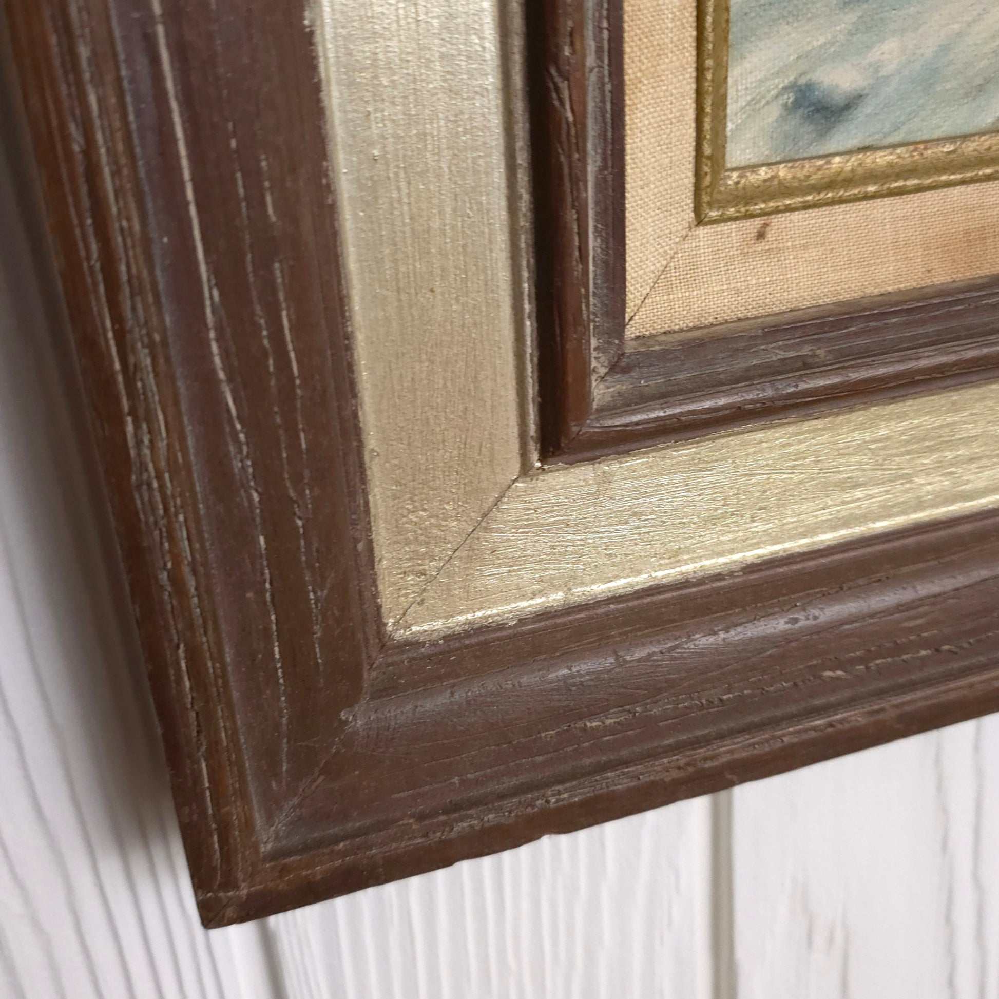 Frame detail of Rushing Stream Landscape Painting